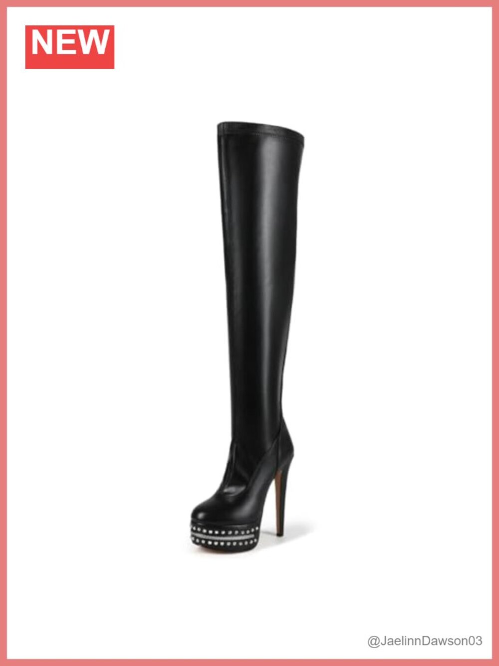 Over Knee Stiletto Platform Boots Faux Leather